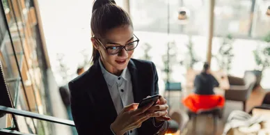 Business woman on her phone