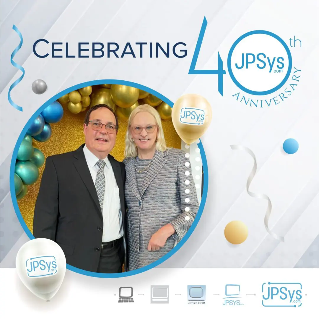 A couple celebrates JPsys 40th anniversary.