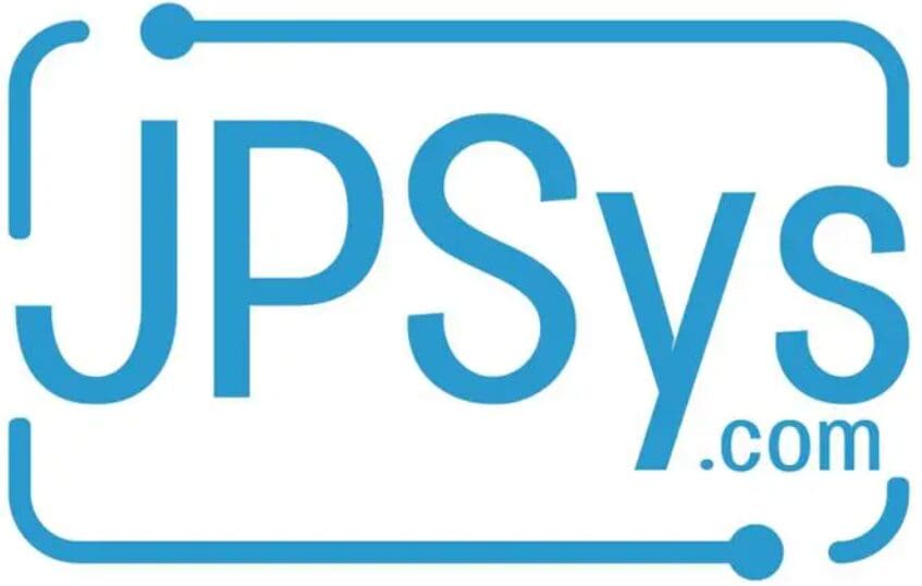 mobile logo JP Sys logo with website address.